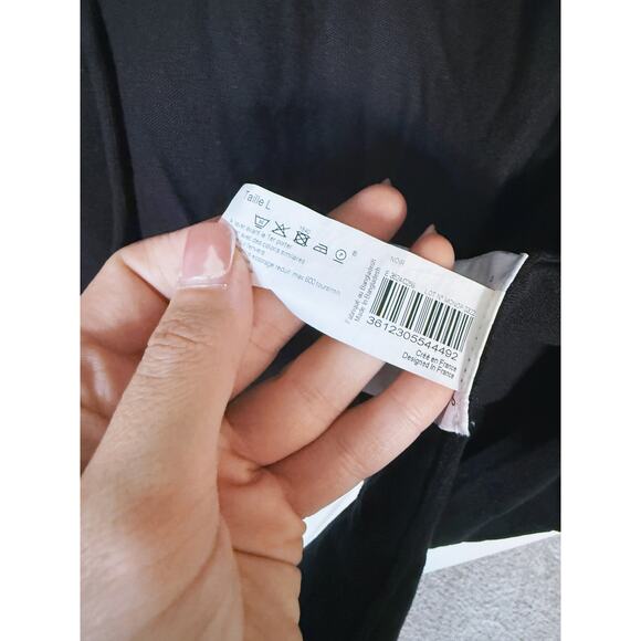 Les Essentiels de Monoprix Black Open Front Cardigan Large Minimal Quiet Luxury - Picture 6 of 6